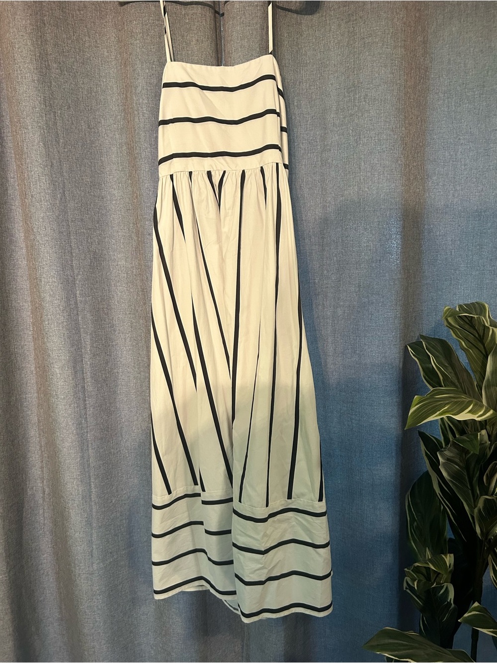 White and Black Striped Maxi Skirt